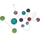 316L screw ball with 1.6mm thread, colorfully painted with a metallic sheen