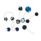 316L screw ball with 1.6mm thread, colorfully painted, with motifs