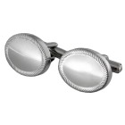 Stainless steel cufflinks in oval shape, smooth frame