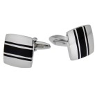 Cufflinks made of stainless steel, high-gloss finish, 16x16mm