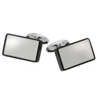 Cufflinks made of high-gloss stainless steel in a black frame