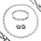 Multi-piece set made of stainless steel - necklace, bracelet and earrings