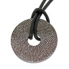Pendant donut made of matt stainless steel with your fingerprint or a section of it