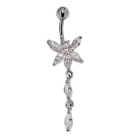 Belly button piercing - butterfly made of sterling silver with zirconia wings, color selectable