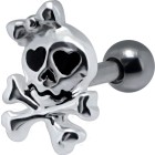 316L helix ear piercing 1.2x6 with zombie girl in 925 sterling silver
