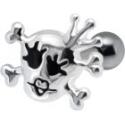 316L helix ear piercing 1.2x6 with zombie chick in 925 sterling silver