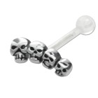 TIP ear piercing with 925 silver skull and PTFE barbell