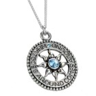 Pendant 925 sterling silver, motif sun, aqua