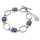 Bracelet made of stainless steel with semi-precious stones - purple