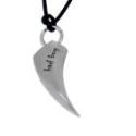 Steel pendant in the shape of a tiger tooth with your individual engraving