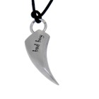 Steel pendant in the shape of a tiger tooth with your individual engraving