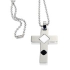 Stainless steel pendant CROSS, 35x23mm