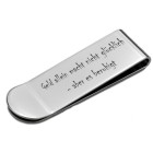 Classic money clip made of polished stainless steel with individual engraving
