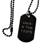 Pendant 20x35mm dog tag stainless steel PVD coated black with individual engraving