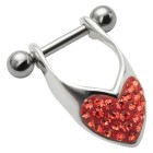 316L helix ear piercing 1.2x6mm with 925 sterling silver design motif turbo heart