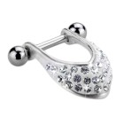 316L helix ear piercing 1.2x6mm with 925 sterling silver design Ferido