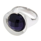 SPECIAL OFFER Brilliantly polished ring in stainless steel with a purple faceted stone in purple