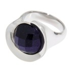 SONDERANGEBOT Ring aus Edelstahl mit violettem facettierten Stein