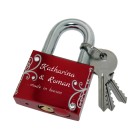 Love lock 50mm with crystals and individual engraving