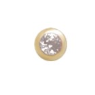 14k gold screw ball with crystal and 1.2mm
