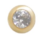 14k gold screw ball with crystal and 1.2mm thread