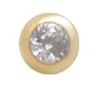 14k gold 4mm ball with crystal 1.6mm thread