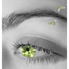 Eyebrow piercing 1.2x10mm with crystals and 925 silver