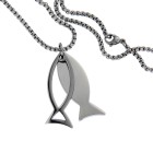 316L steel pendant with fish motif