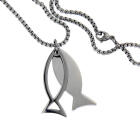 316L steel pendant with fish motif