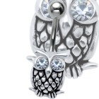 Piercing navel owl, motif 925 sterling silver, eye color selectable