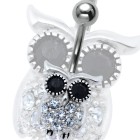 Piercing navel owl, motif 925 sterling silver