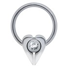 316L BCR Surgical Steel Ball Clamp Ring 1.2x10mm with movable design Crystal color selectable