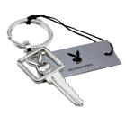 PLAYBOY key ring silver-plated in the shape of a key