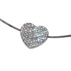Stainless steel heart pendant, 22x22mm, side drilling