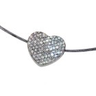 Heart pendant made of stainless steel with Swarovski crystals and individual engraving on the back