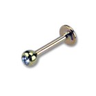 14k gold labret with 1.2mm thick stone