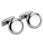 Cufflinks made of stainless steel, high-gloss, SOLID