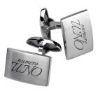 Cufflinks PERFECT made of matted stainless steel with engraving of your choice