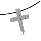 Two-part cross pendant Silver, matted &amp; shiny