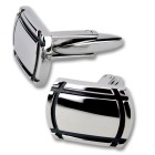 Cufflinks made of stainless steel, mirror finish, 20x14mm