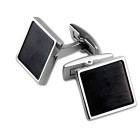 Cufflinks made of stainless steel FAVORIT, black