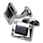 Cufflinks made of stainless steel, high-gloss, techno look