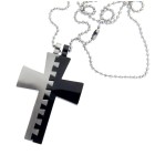 Stainless steel pendant, large cross, divisible