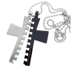 Stainless steel pendant, large cross, divisible