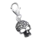 Pendant skull for hanging in a charm bracelet, deadly chic - silver with morbid charm