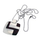 Material mix pendant: stainless steel and wood Z