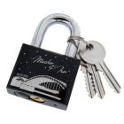 Love lock black made of aluminum 50mm with your individual engraving