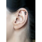 316L helix ear piercing 1.2x6mm, graveyard cross motif out of 925 sterling silver