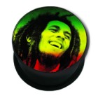 Plastic picture plug with BOB MARLEY motif
