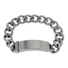 Heavy men's bracelet made of stainless steel, brushed